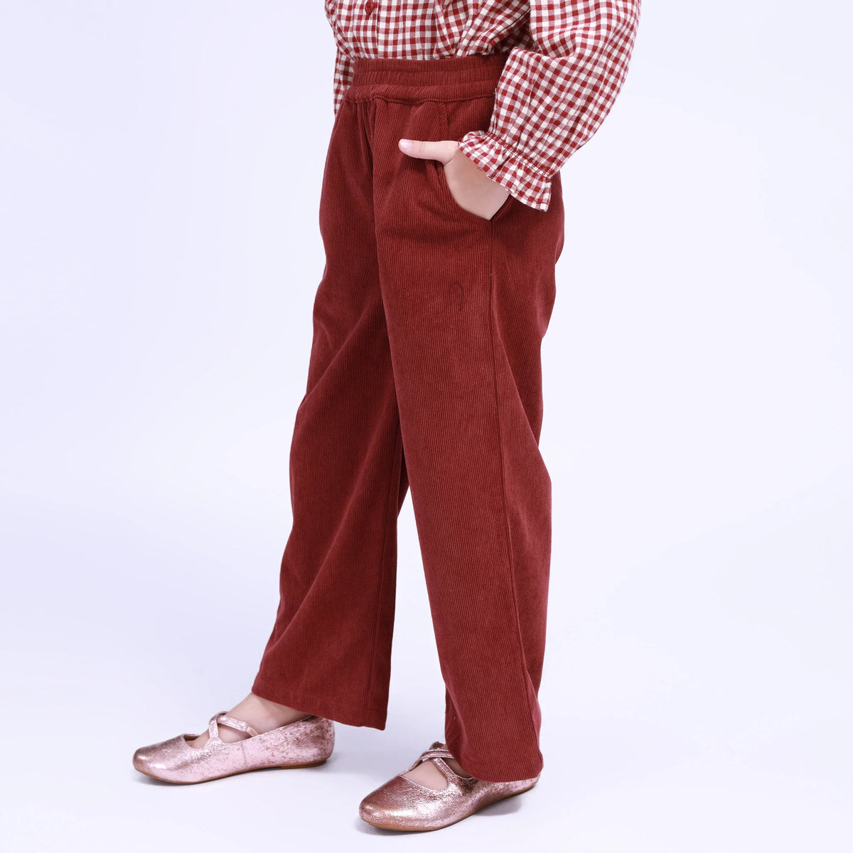 Plain Pants for Girls 140 | 9-10Y Maroon 140 | 9-10Y,81,54,- Image