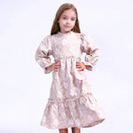 Khaki Floral Dress for Girls Image