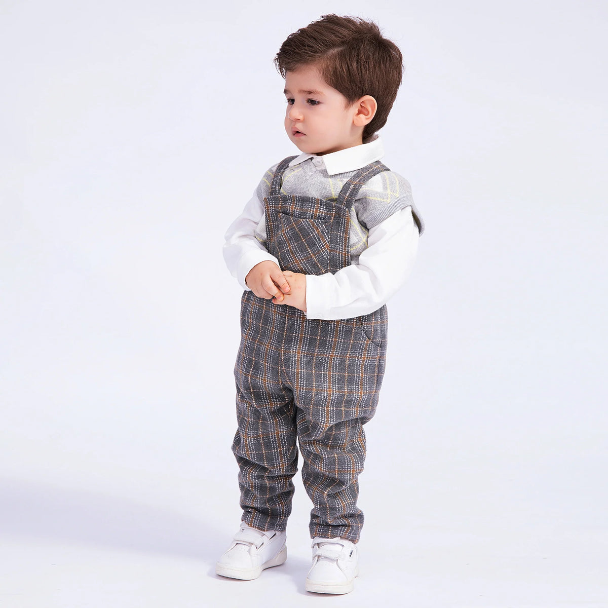 Checked Waistcoat for Baby Boy 74 | 6-12M Gray 74 | 6-12M,35,60,, Image