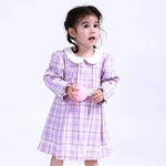 Purple Checked Dress for Baby Girl Image