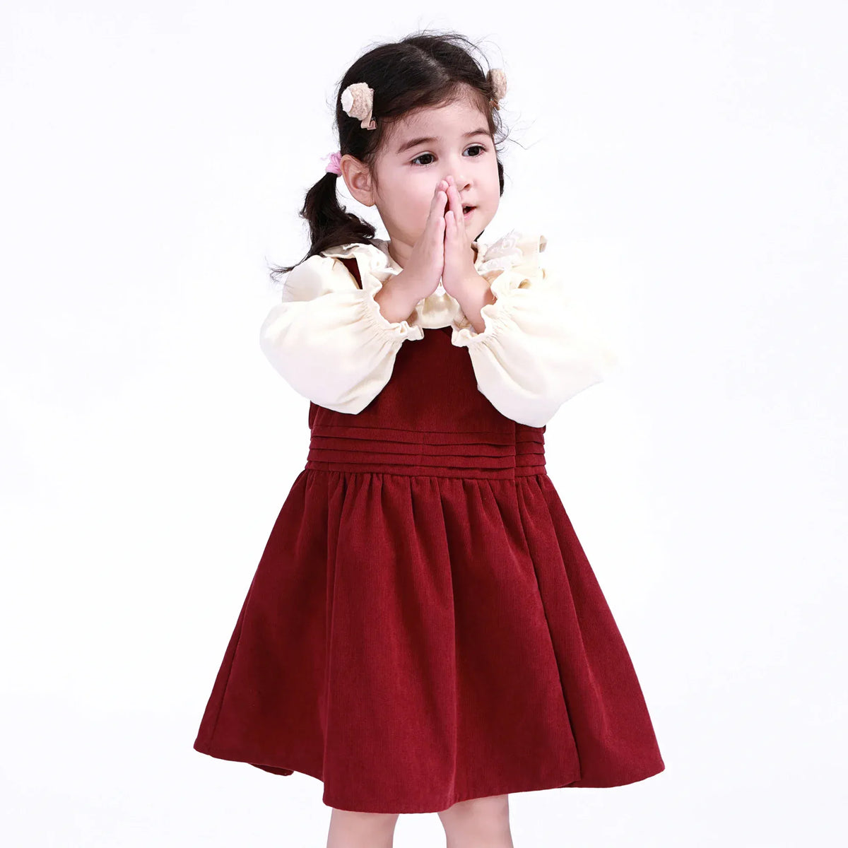 Maroon Plain Dress for Baby Girl Image