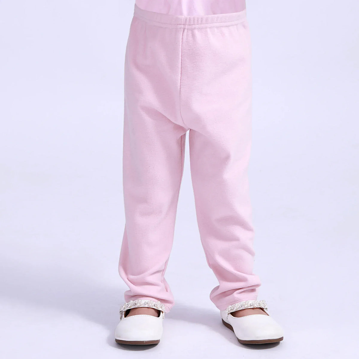 Pink Plain Leggings for Baby Girl Image