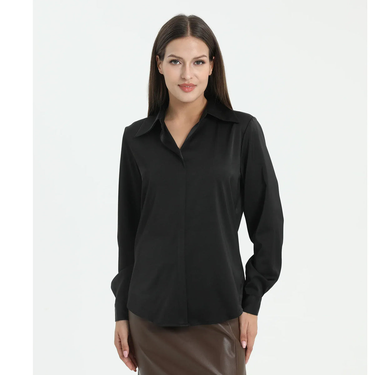 XL Black XL,71,108,61,105 Plain Blouse for Women Image