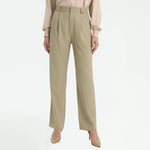 Khaki Plain Pants for Women Image