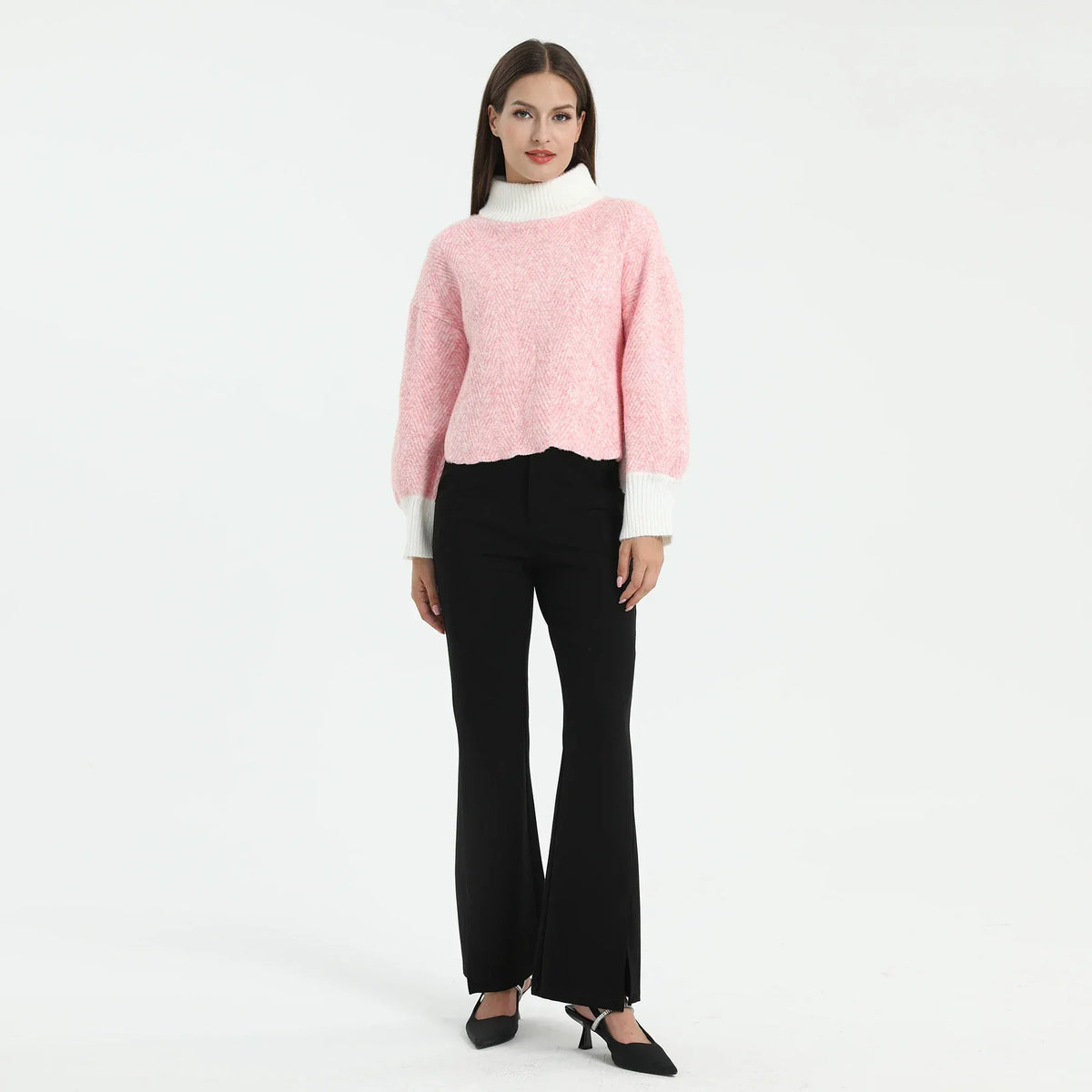 Color-Blocked Sweater for Women Image