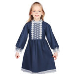 Navy Laced Formal Dress for Girls Image