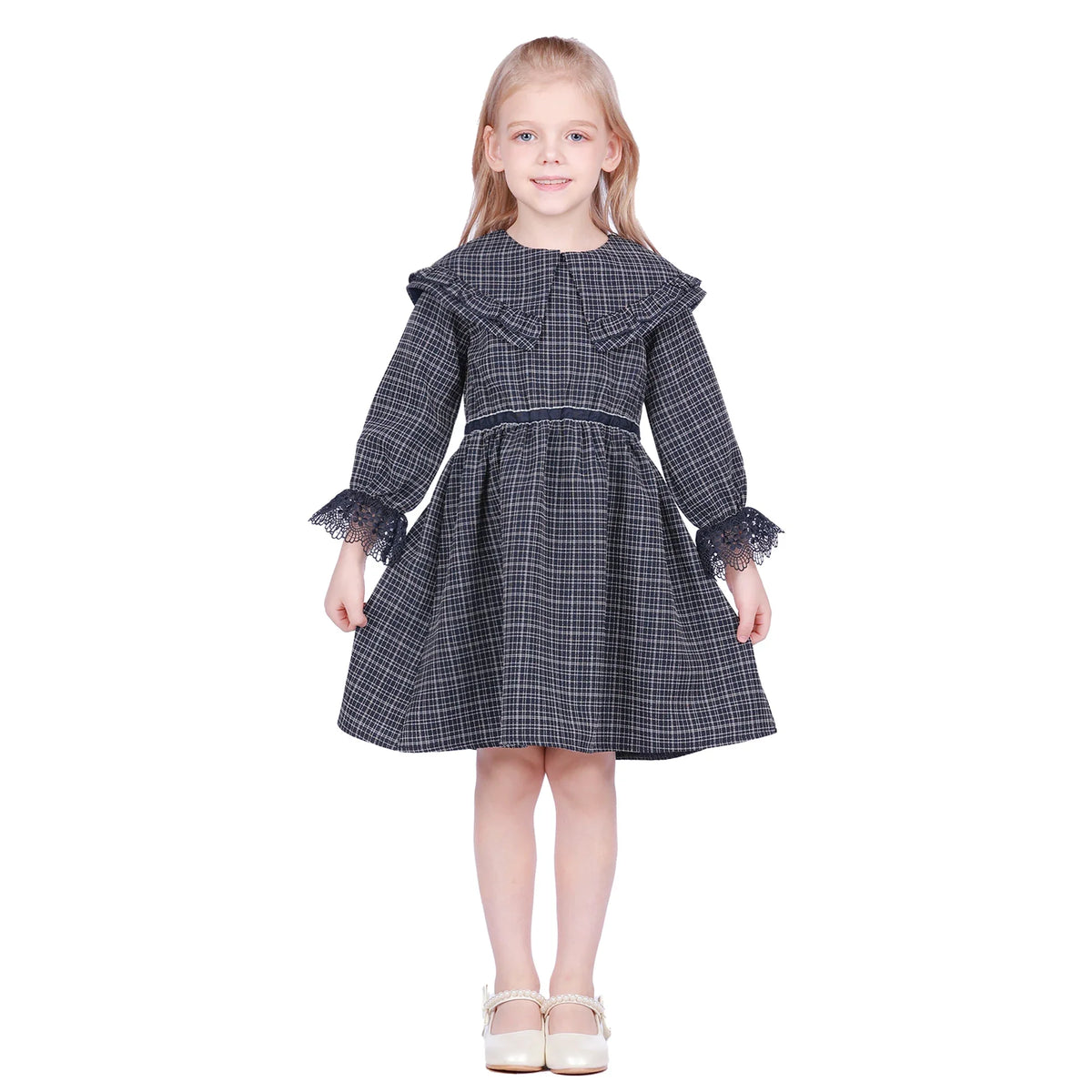 checked-formal-dress-for-girls-6943036007 image