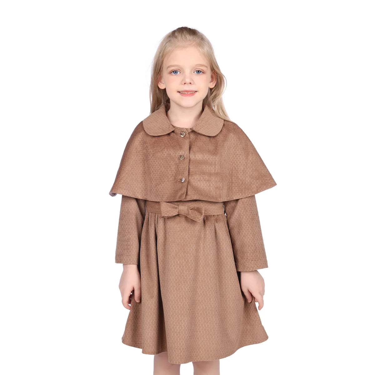 Khaki Plain Formal Dress-2Pc for Girls Image