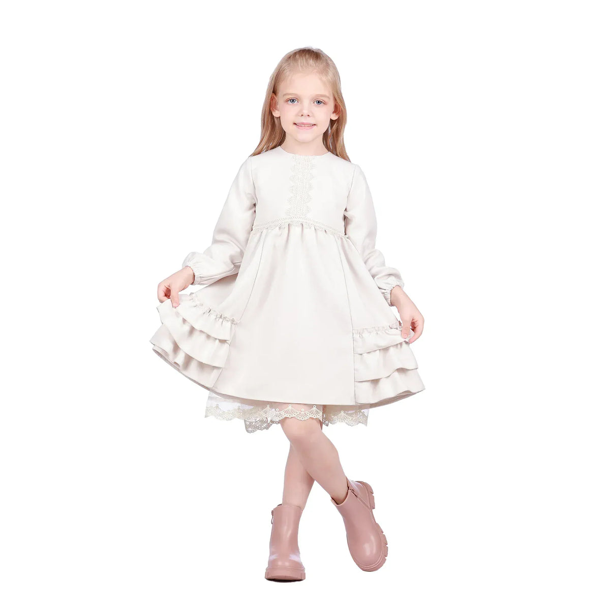 Laced Formal Dress for Girls Image