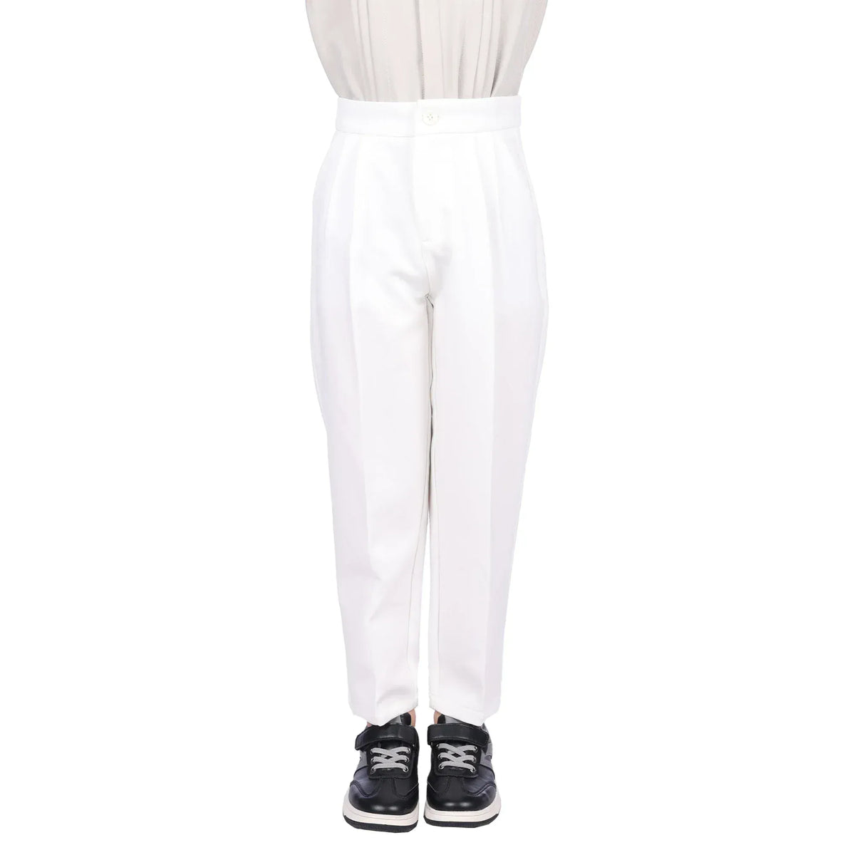 100 | 3Y Off White 100 | 3Y,60,52,- Plain Formal Pants for Boys Image