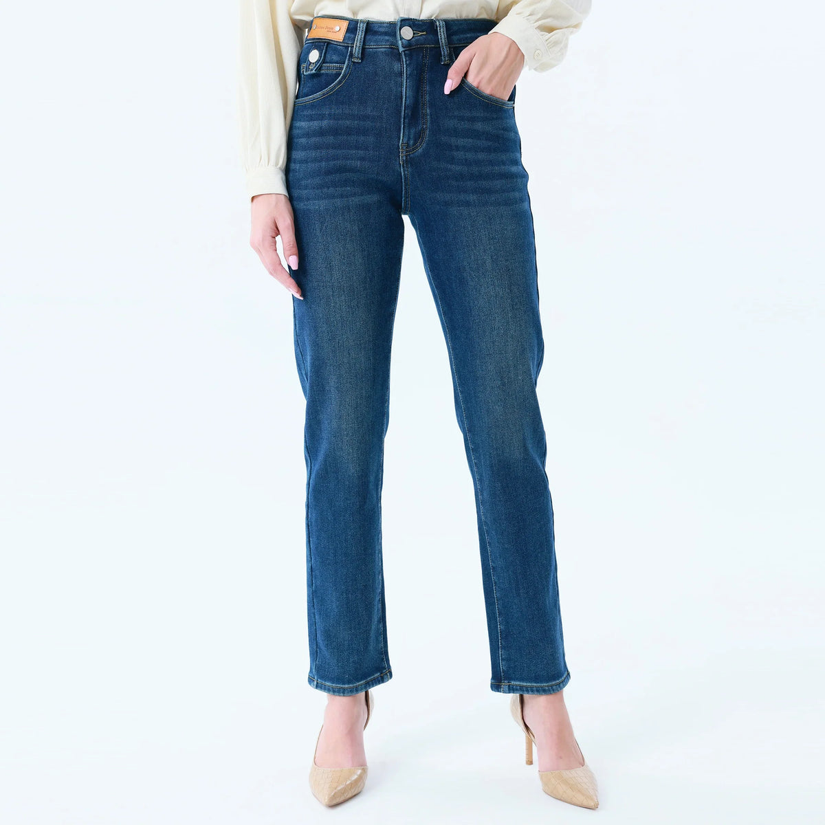 Washed Jeans Pants for Women Image