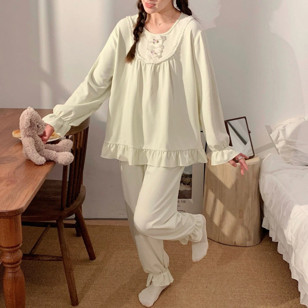 Lace Pajama Set-2pc for Women S Green S,96,96,55,60,60 Image