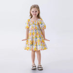 Yellow Printed Fashion Dress For Girls Image