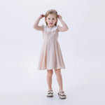 Pink Checked Fashion Dress For Girls Image