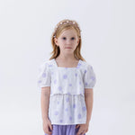 White Dotted Fashion Blouse For Girls Image