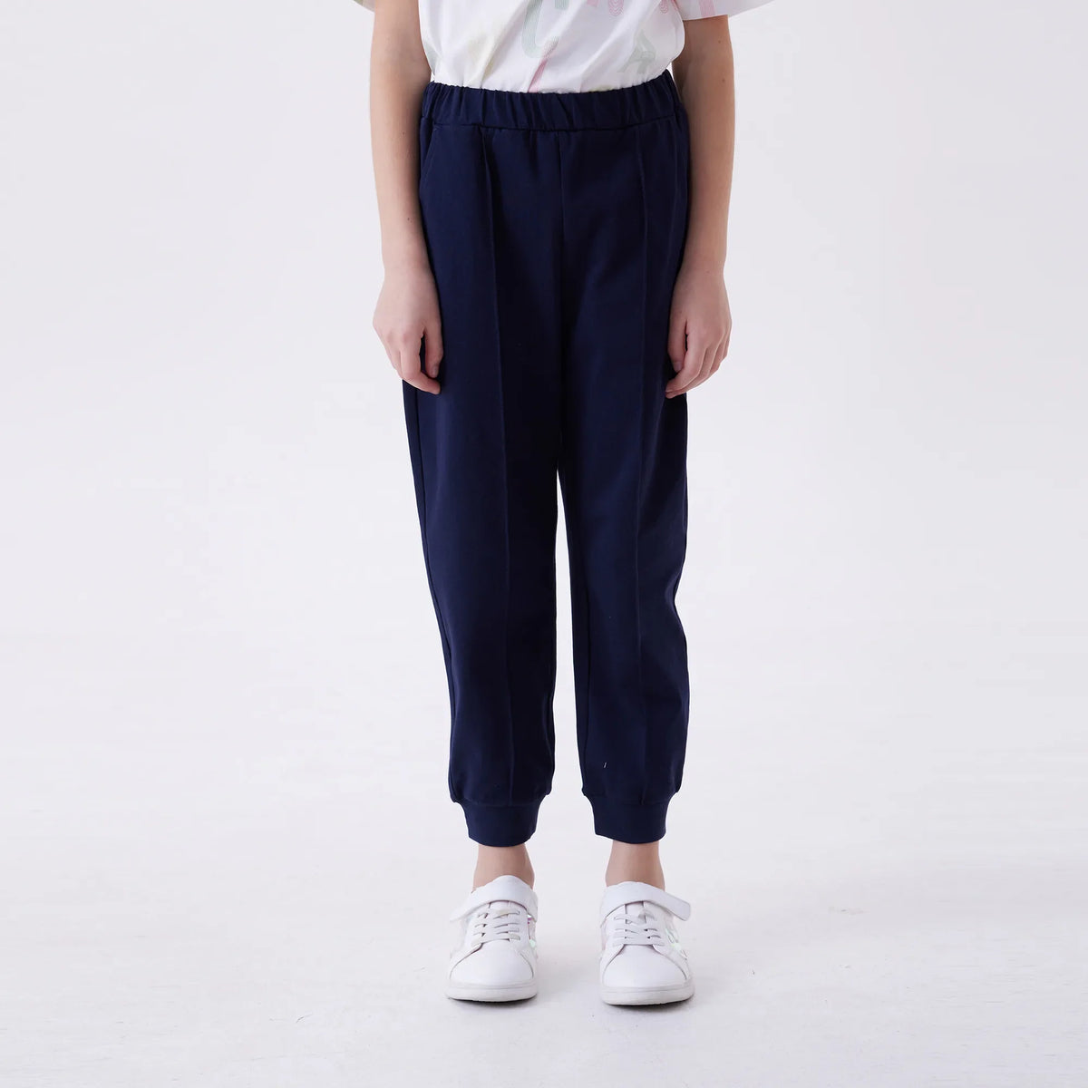 Ankle-Tied Fashion Pants For Girls Navy Image