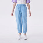 Ankle-Tied Fashion Pants For Girls Light Jeans Blue Image