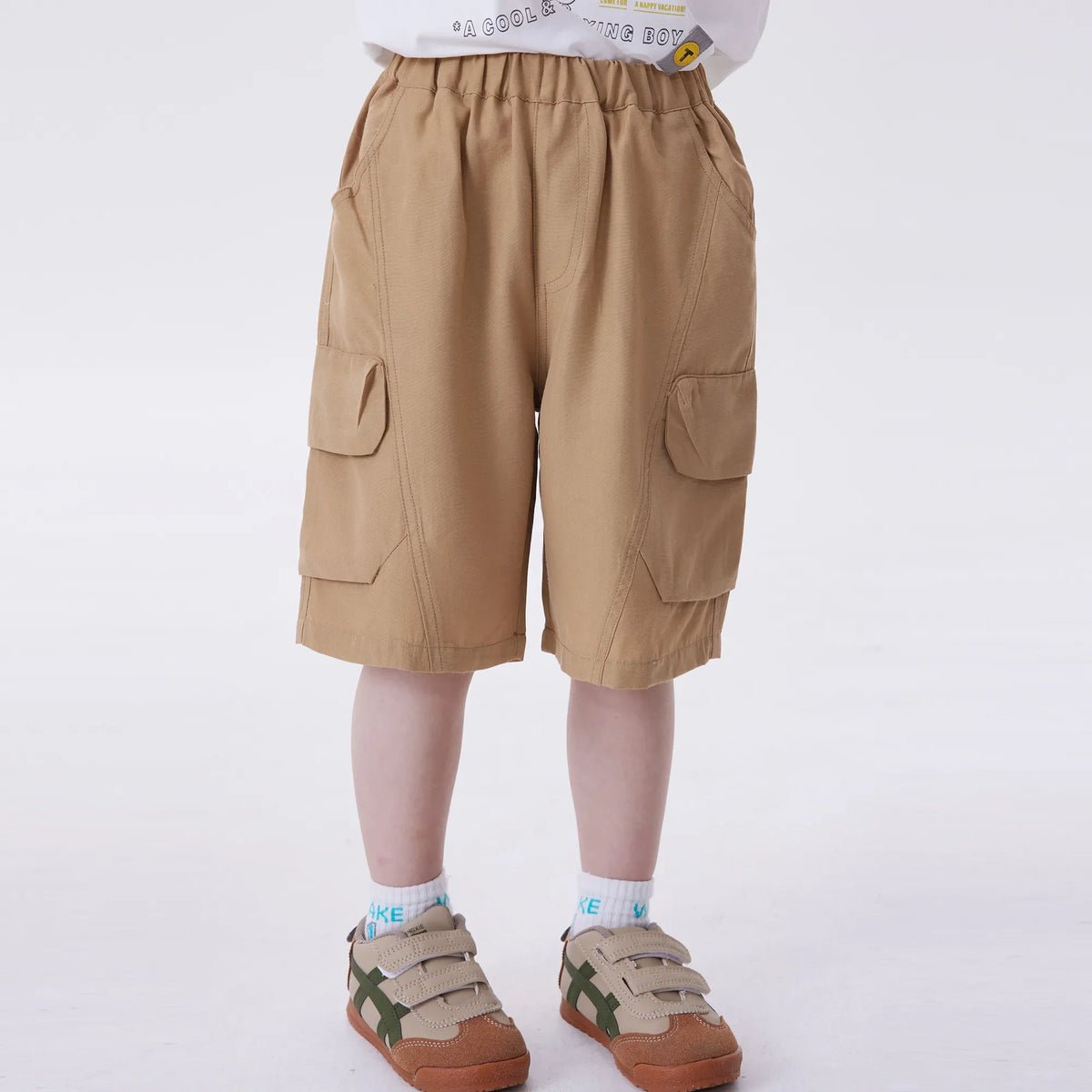 Baggy Fashion Shorts For Boys Khaki Image