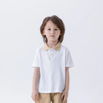 Color-Blocked Fashion Polo Shirt For Boys White Image