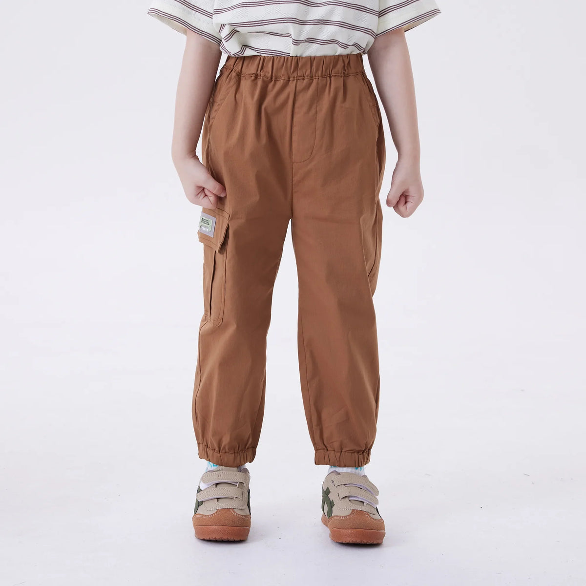 Ankle-Tied Fashion Pants For Boys Coffee Image