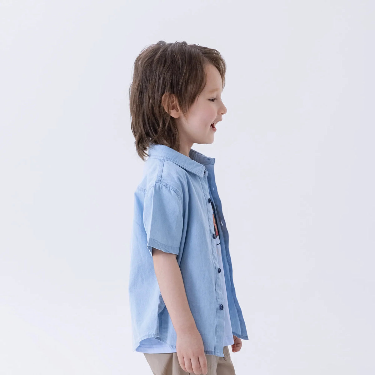 Washed Jeans Fashion Shirt For Boys Image