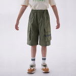 Army Green Baggy Fashion Shorts For Boys Image