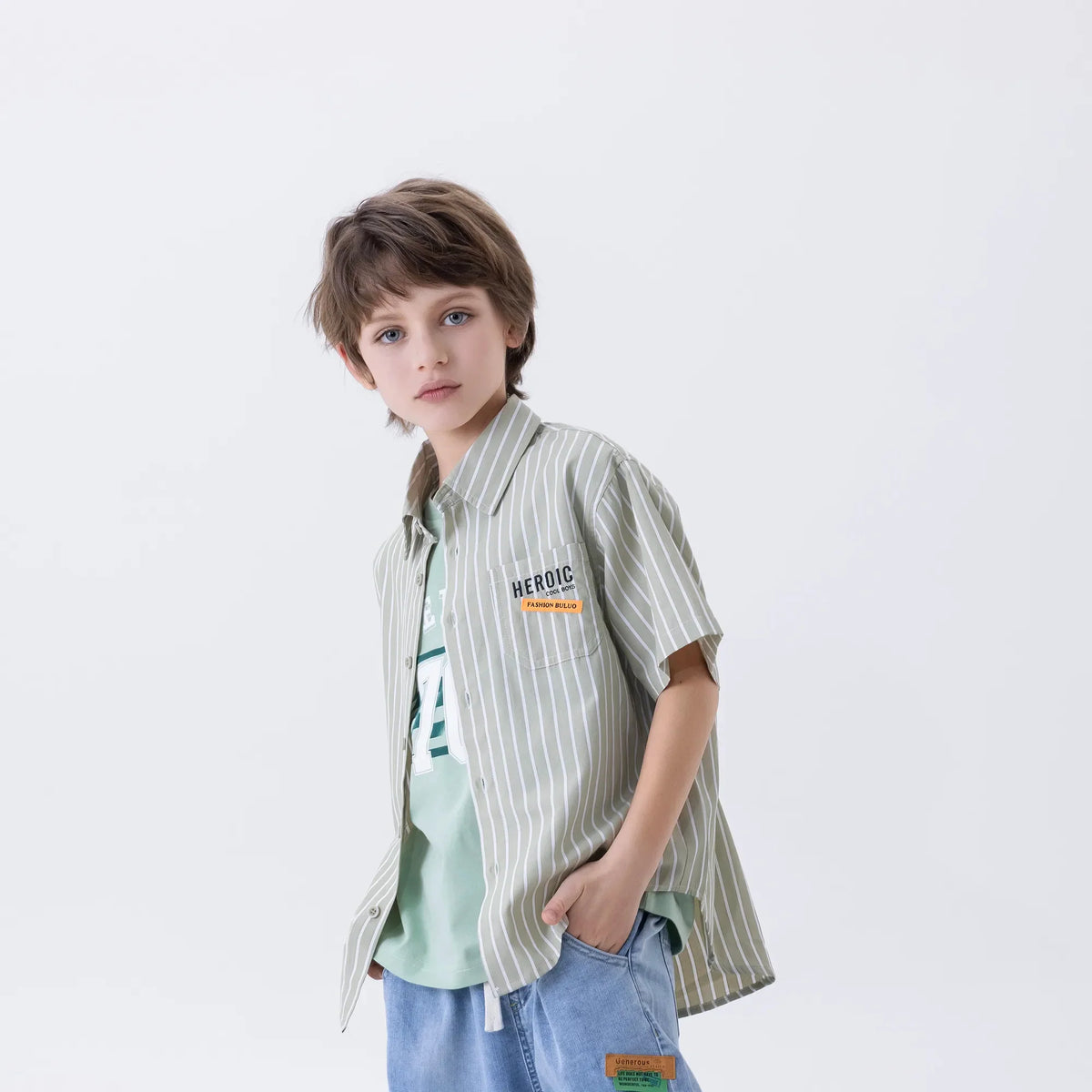 Striped Fashion Shirt For Boys Image