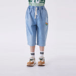 Light Jeans Blue Baggy Fashion Shorts For Boys Image
