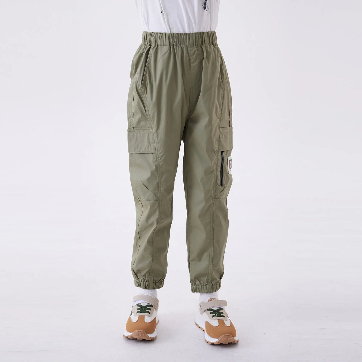 Ankle-Tied Fashion Pants For Boys Army Green Image