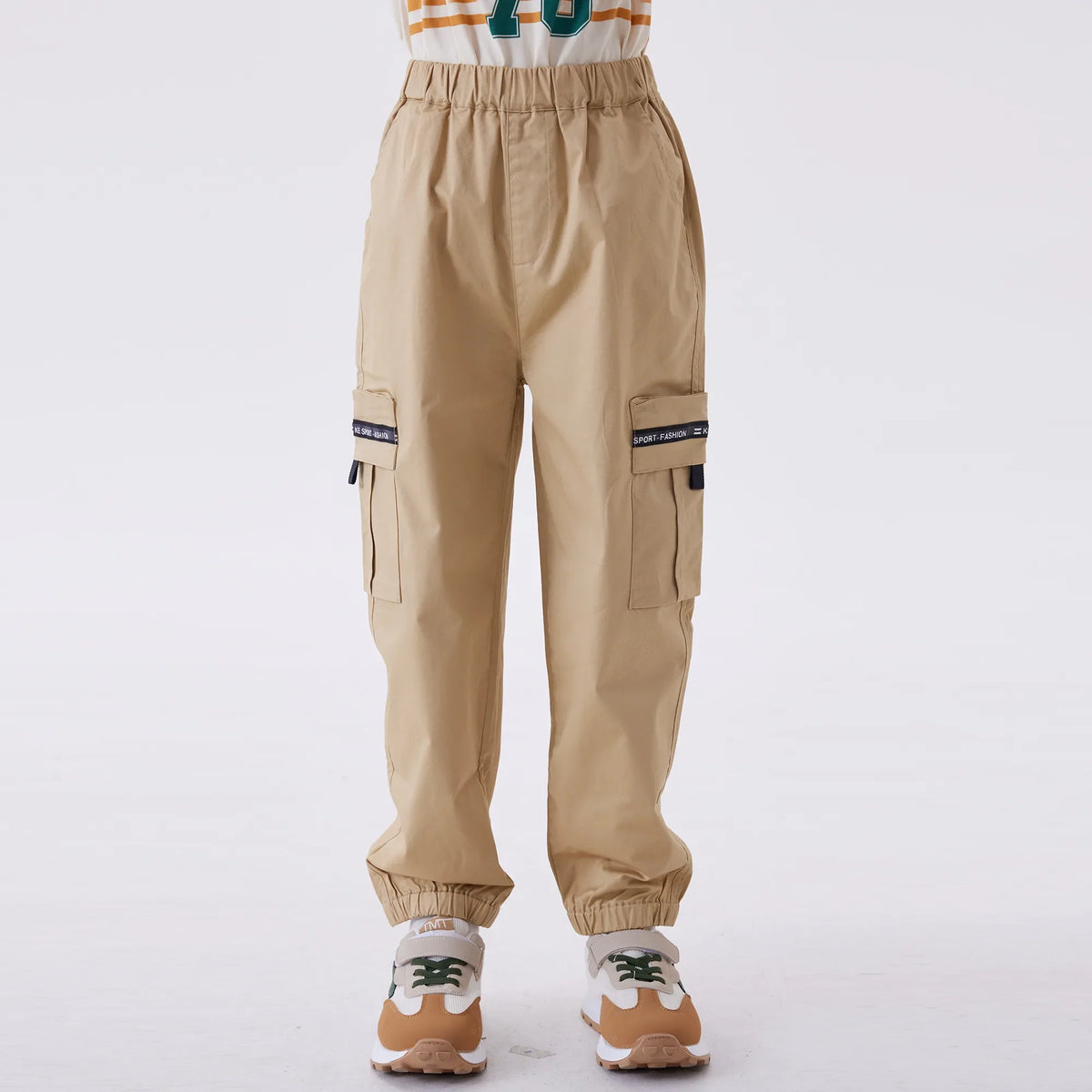 Ankle-Tied Fashion Pants For Boys Khaki Image