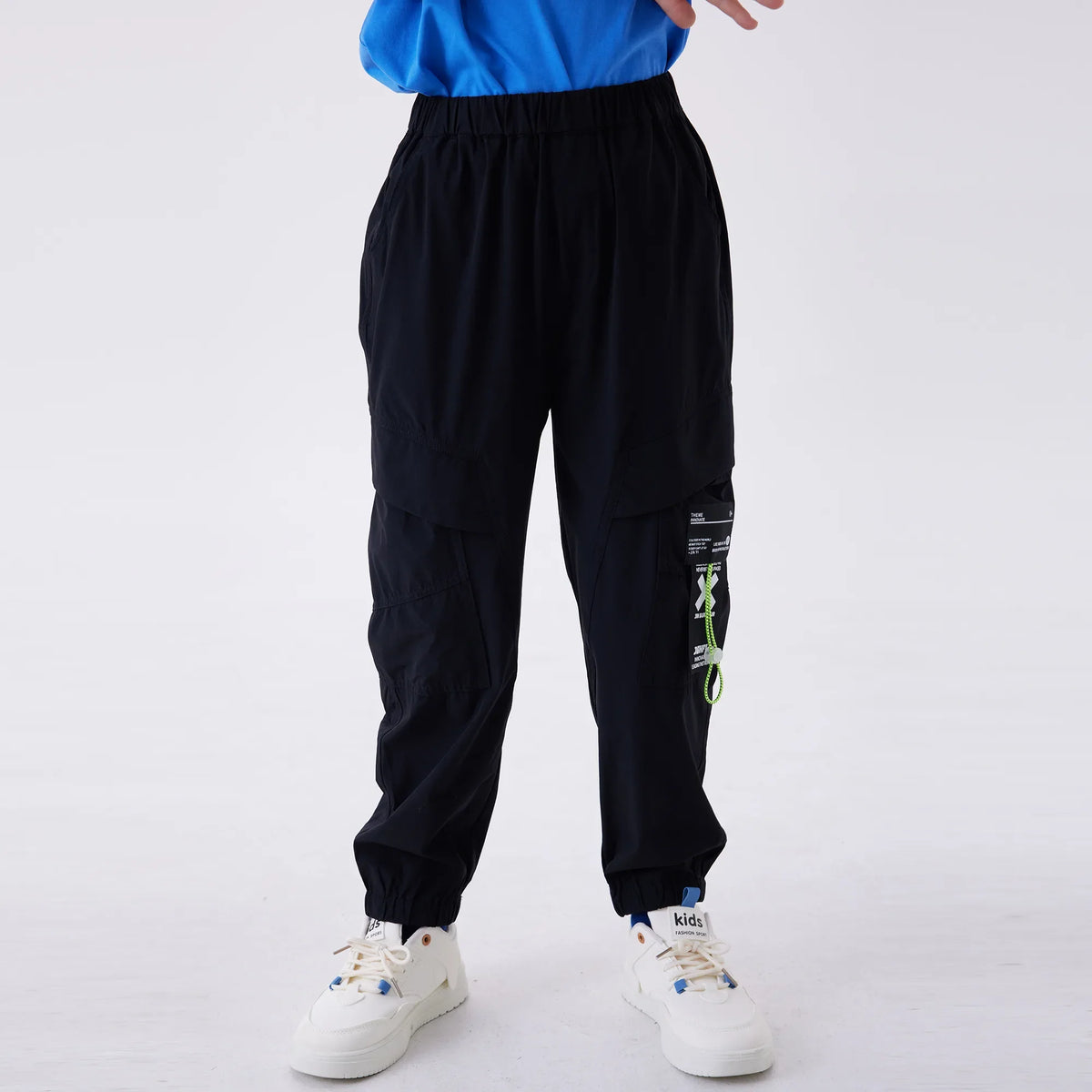 Ankle-Tied Fashion Pants For Boys Black Image