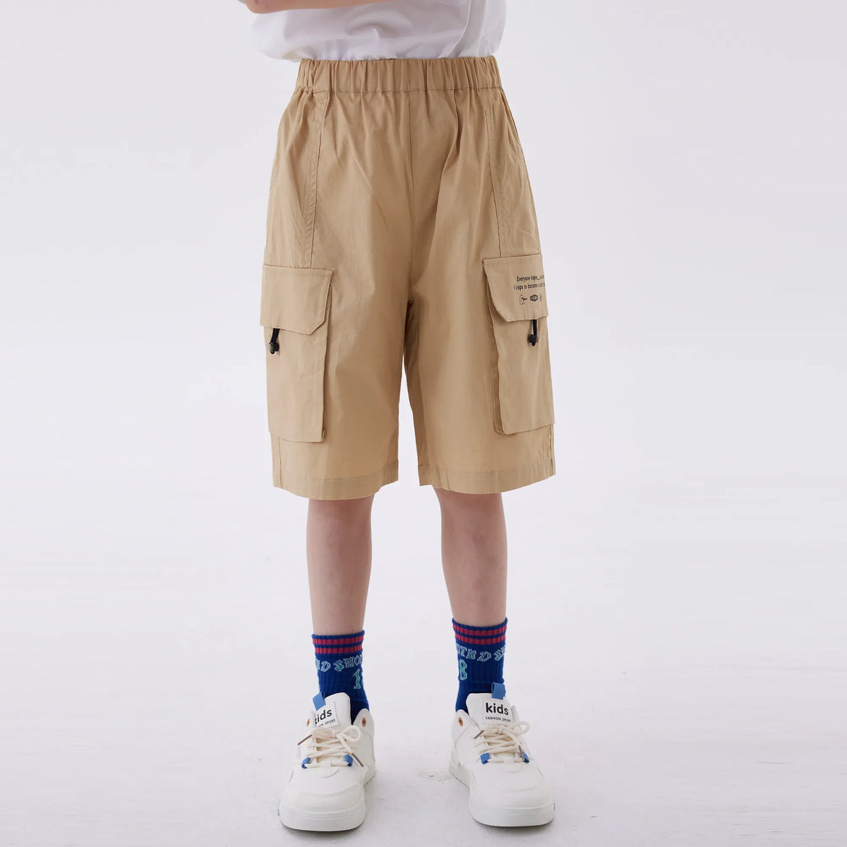 Baggy Fashion Shorts For Boys Khaki Image