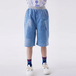 Jeans Blue Baggy Fashion Shorts For Boys Image