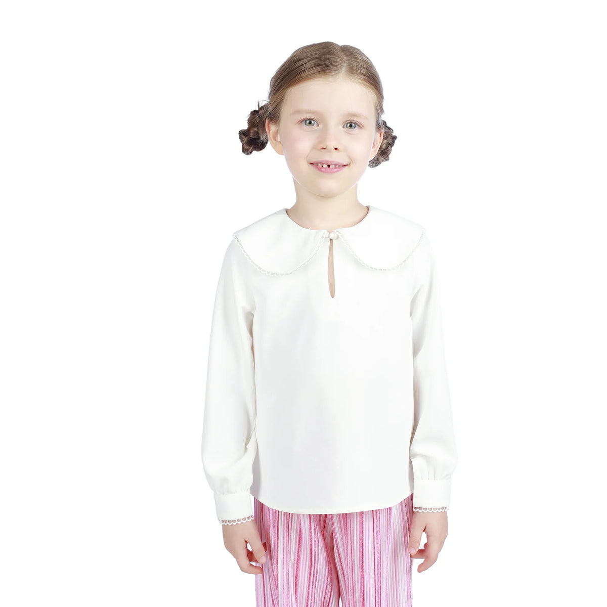 Plain Classic Blouse For Girls Off White Image