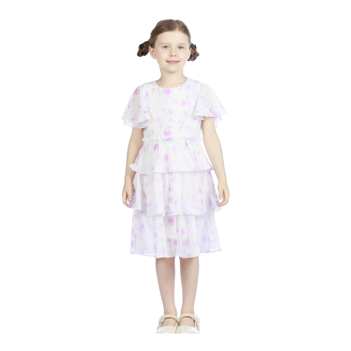 Floral Classic Dress For Girls Image