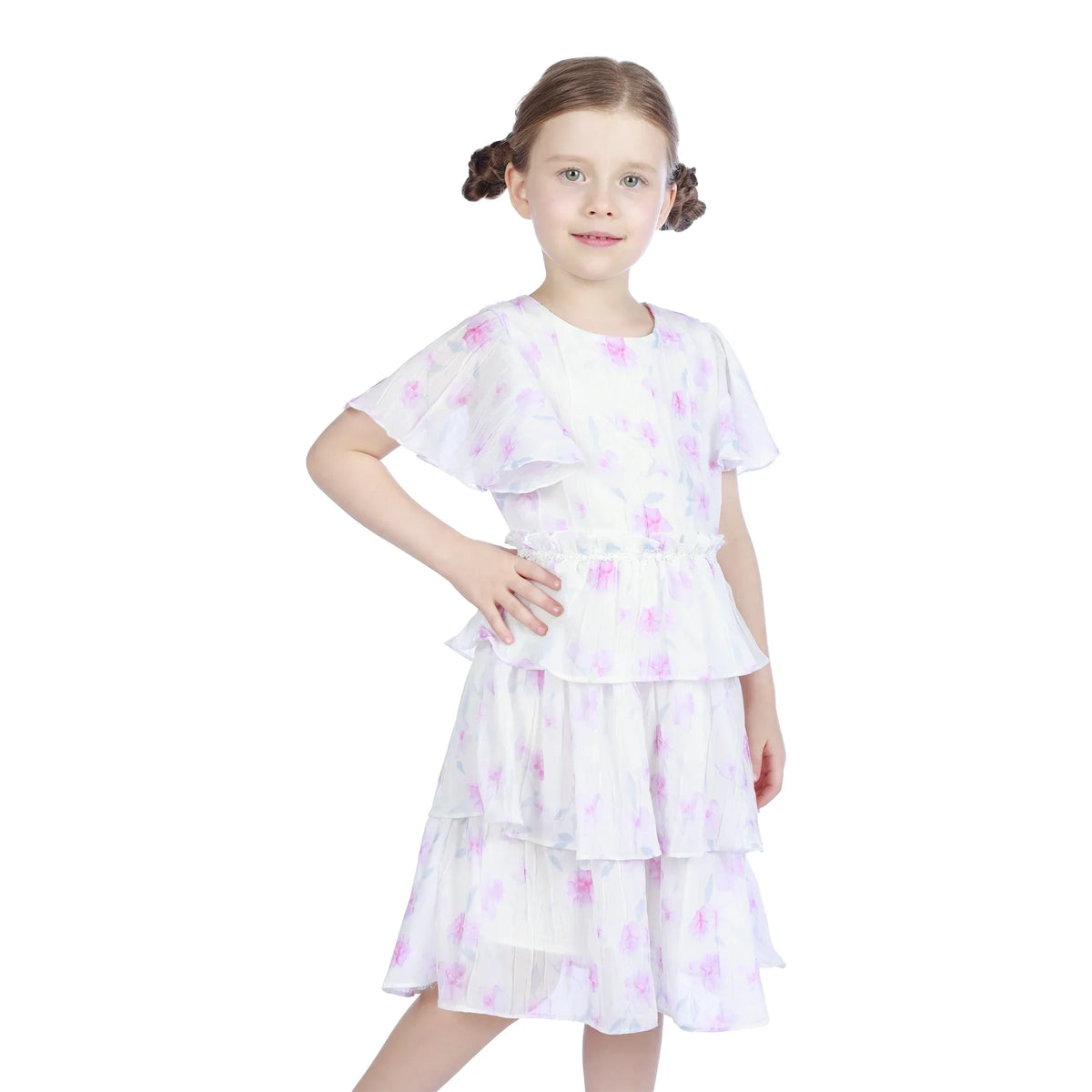 Floral Classic Dress For Girls Image