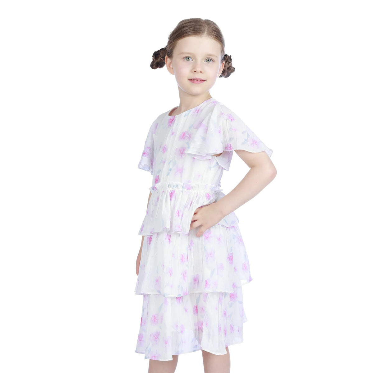 Floral Classic Dress For Girls Image