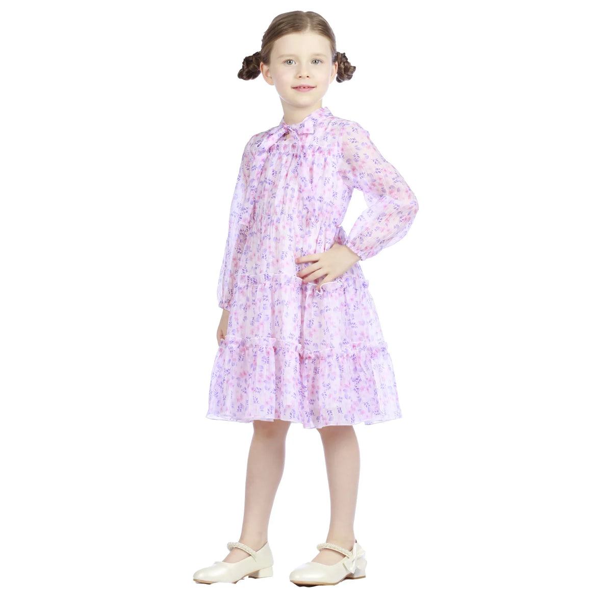 Floral Classic Dress For Girls Image