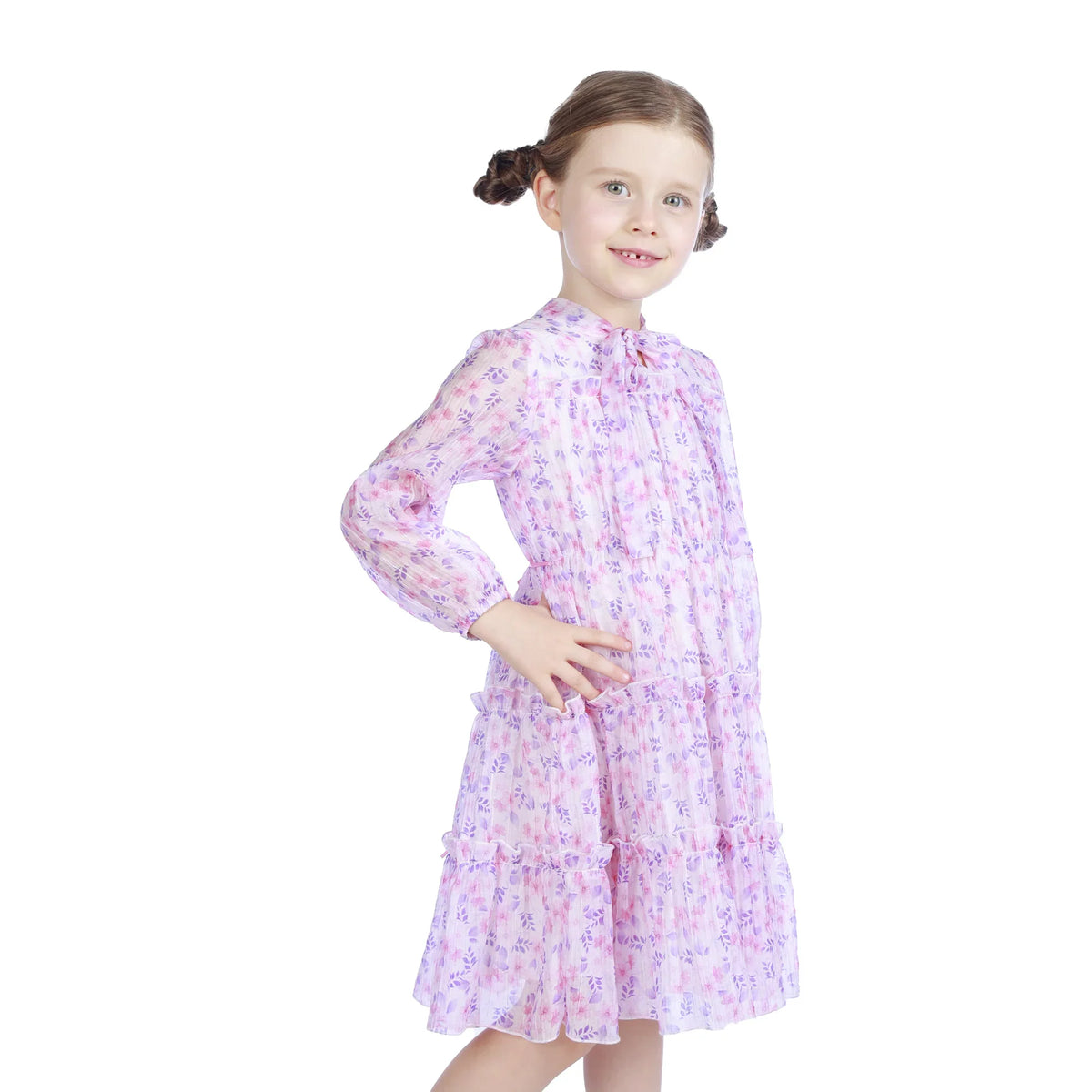 Floral Classic Dress For Girls Image