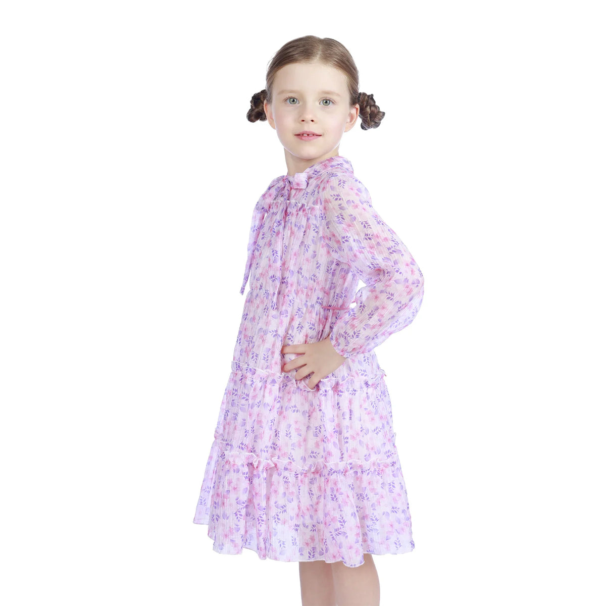 Floral Classic Dress For Girls Image