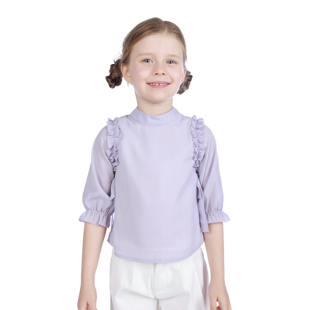 Plain Classic Blouse For Girls Light Purple Image