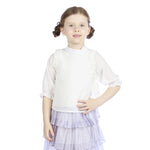 Off White Plain Classic Blouse For Girls Image