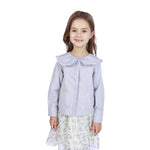 Light Blue Purple Plain Classic Shirt For Girls Image