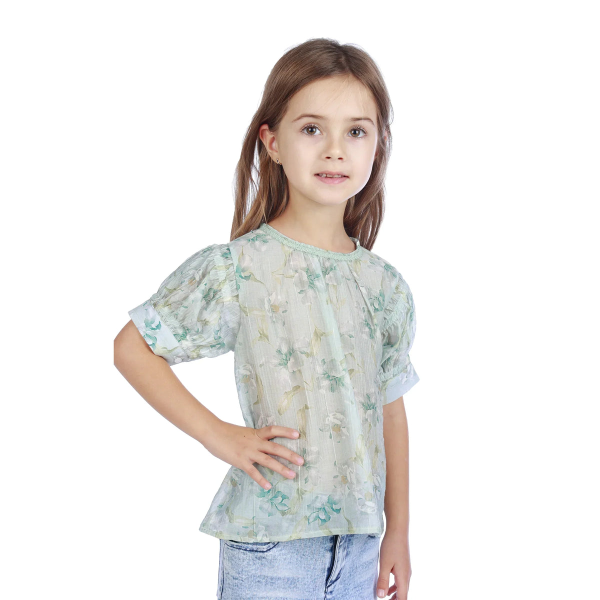 Floral Classic Blouse For Girls Image