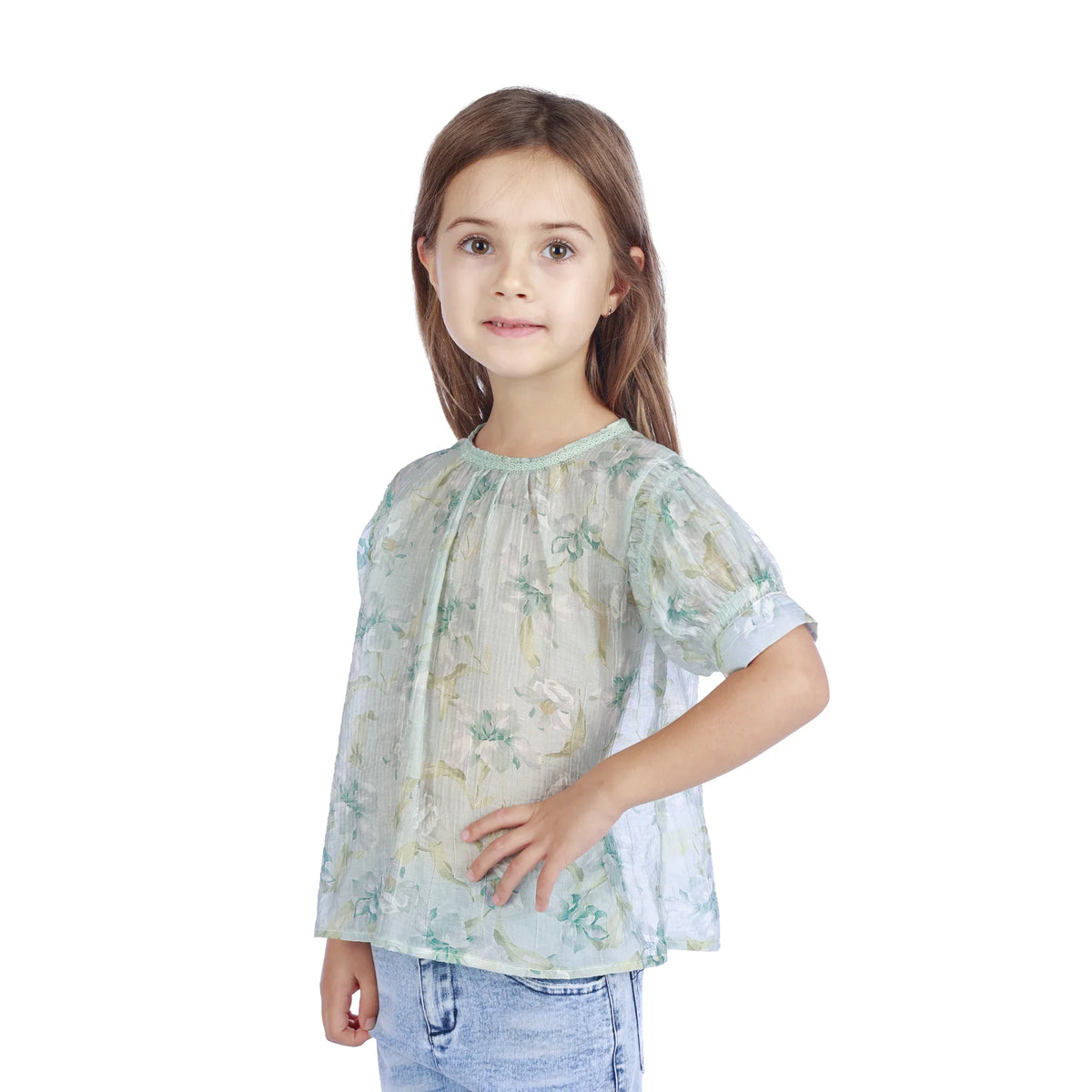 Floral Classic Blouse For Girls Image