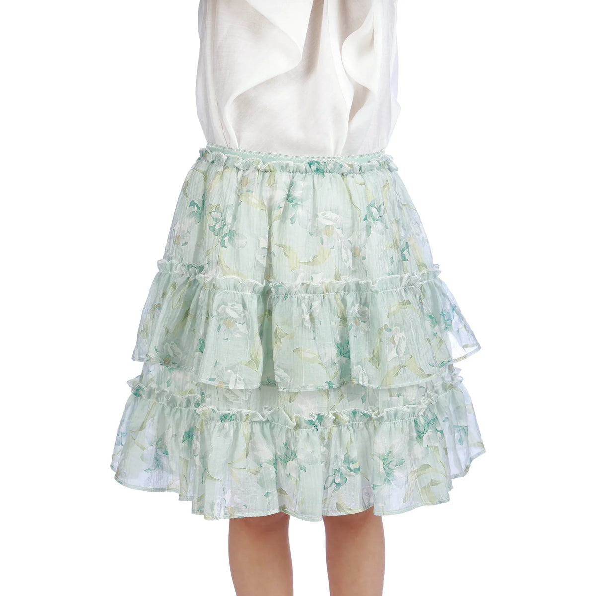 Puffy Classic Skirt For Girls Water Green Image