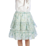 Water Green Puffy Classic Skirt For Girls Image