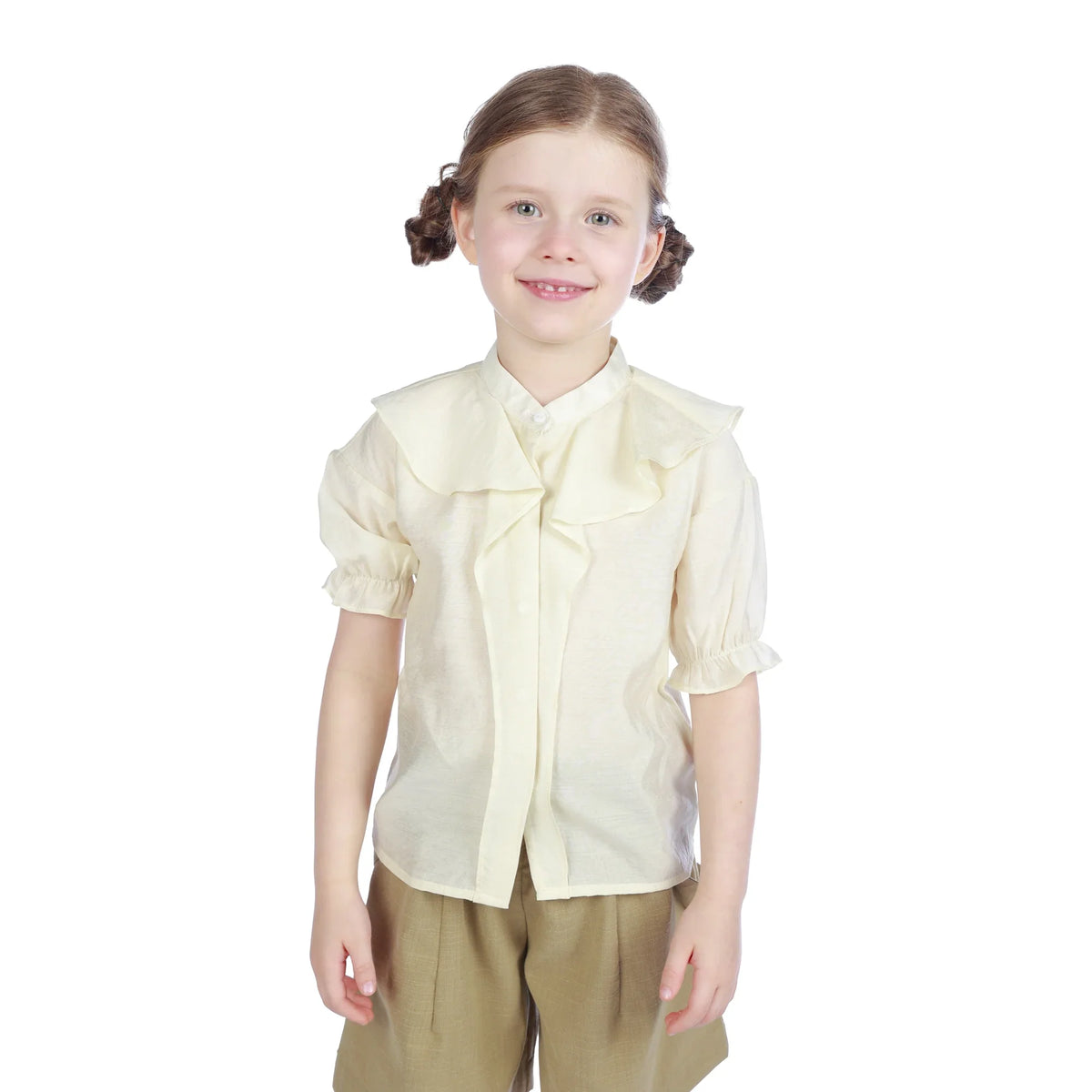 Plain Classic Shirt For Girls Light Beige Image