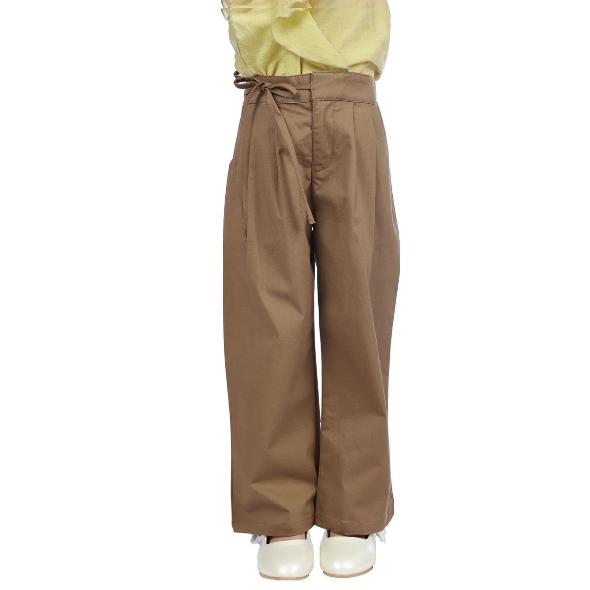 Straight-Leg Classic Pants For Girls Light Army Green Image