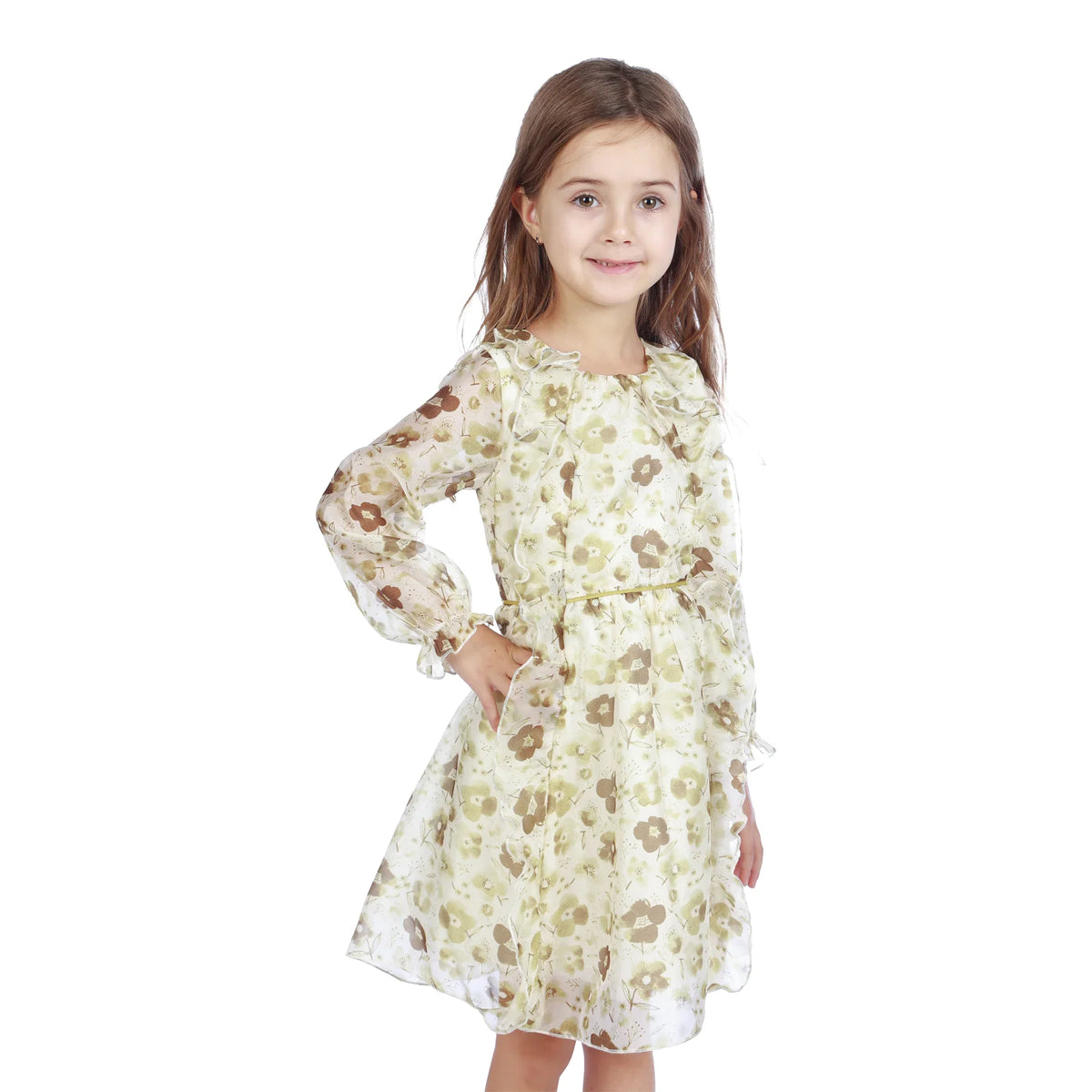 Floral Classic Dress For Girls Image